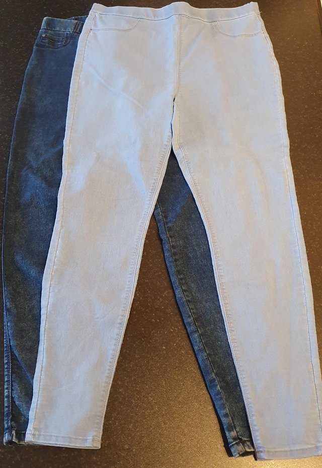 Preview of the first image of 2 pairs of Demin Jeggings, size 16.