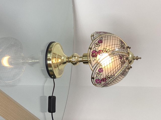 Preview of the first image of Tiffany style table lamp brass.
