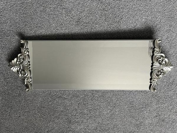 Image 2 of Silver Ornate Rectangle Mirror - Very Good Condition