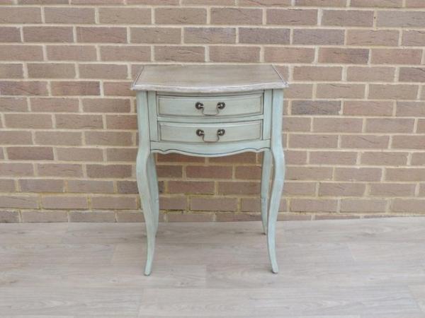 Image 3 of French Tall Pale Green Side Table (UK Delivery)