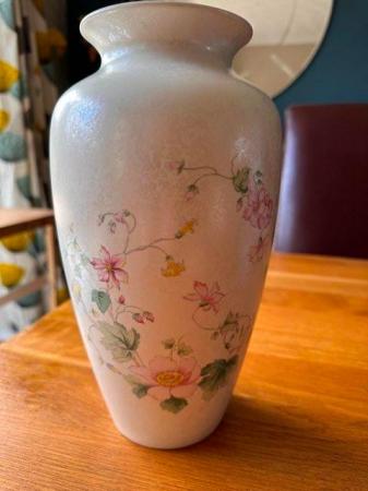 Image 3 of 1940’s Poole Vase with painted flower decoration
