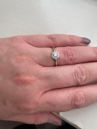 Image 1 of Halo diamond Engagement ring 18ct white gold
