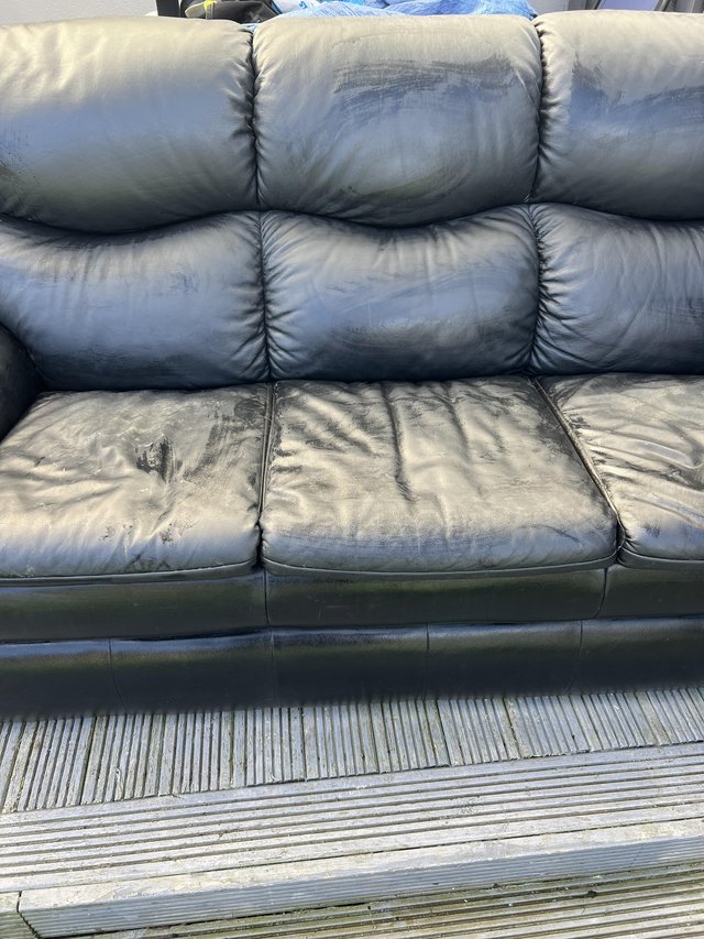 Preview of the first image of Sofa-black-3seater-fair condition hence price.