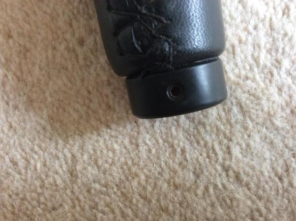 Image 3 of Black leather gear knob.