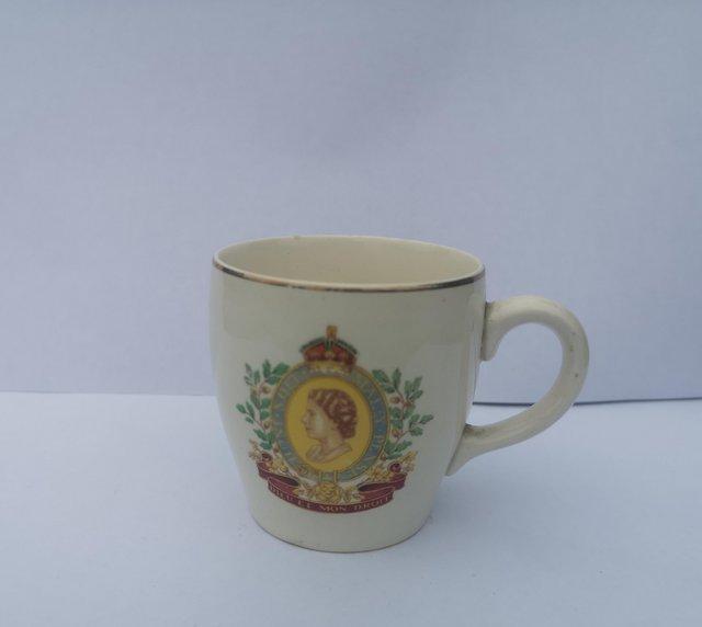 Preview of the first image of Small cup celebrating Coronation of Queen Elizabeth II.