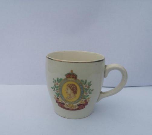 Image 1 of Small cup celebrating Coronation of Queen Elizabeth II