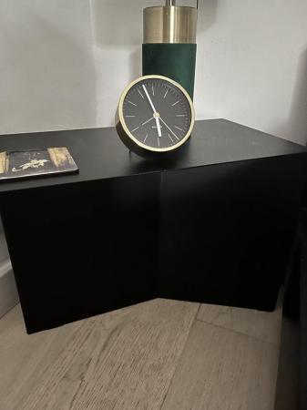 Image 1 of 2x black Bedside tables