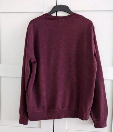 Image 2 of NEW H&M Men's Basic Sweatshirt/Sweat Top Medium Burgundy