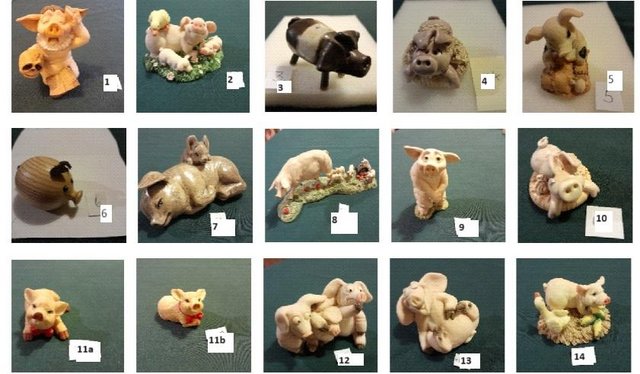 Preview of the first image of DELIGHTFUL COLLECTION OF 15 PIG FIGURINES.