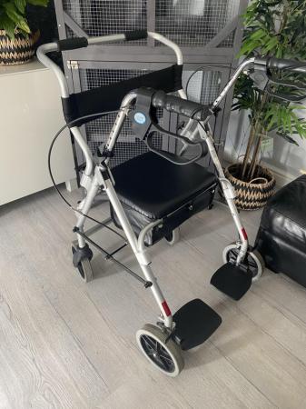 Image 1 of 2 in 1 rollator transfer chair