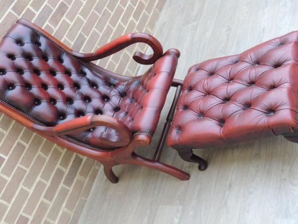 Image 8 of Vintage Chesterfield Slipper Chair with Footstool (UK Delive