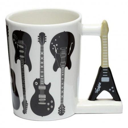 Image 2 of Collectable Shaped Handle Ceramic Mug - Headstock Rock Guita