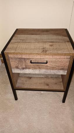 Image 3 of 2 x Urban Rustic 1 Drawer Bedside Table