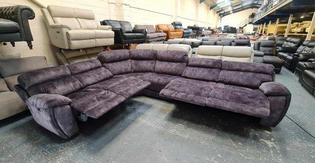 Image 7 of Radley Decent charcoal fabric electric recliner corner sofa