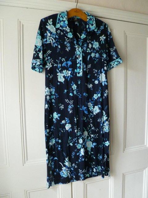 Preview of the first image of Liola blue flowery dress (price inc P&P).