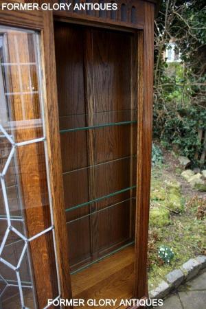 Image 87 of OLD CHARM LIGHT OAK CANTED DISPLAY CABINET CUPBOARD DRESSER