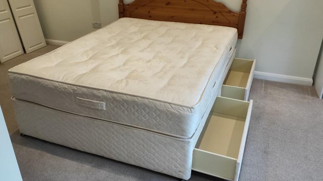 Preview of the first image of King size bed and mattress.