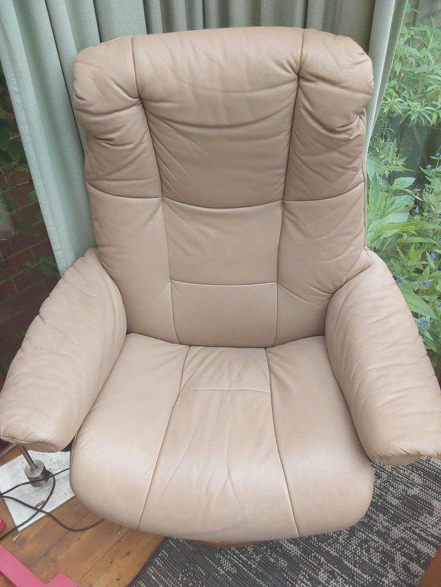 Preview of the first image of Ekornes Stressless Leather Recliner Chair.