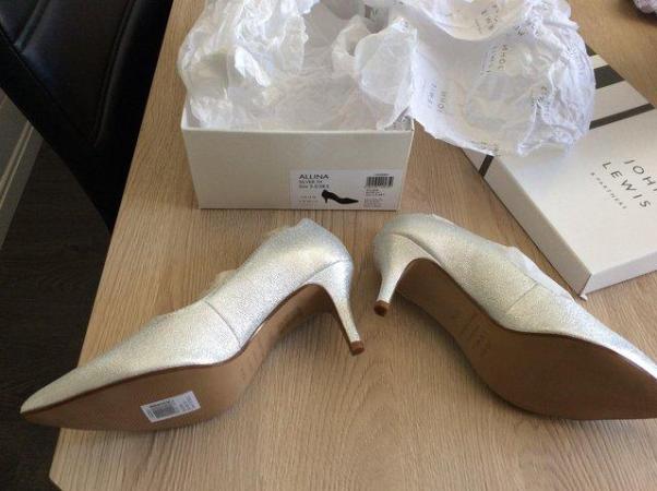 Image 1 of Brand new size 5.5 silver leather shoes