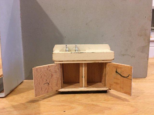 Preview of the first image of Small scale doll house kitchen sink unit.