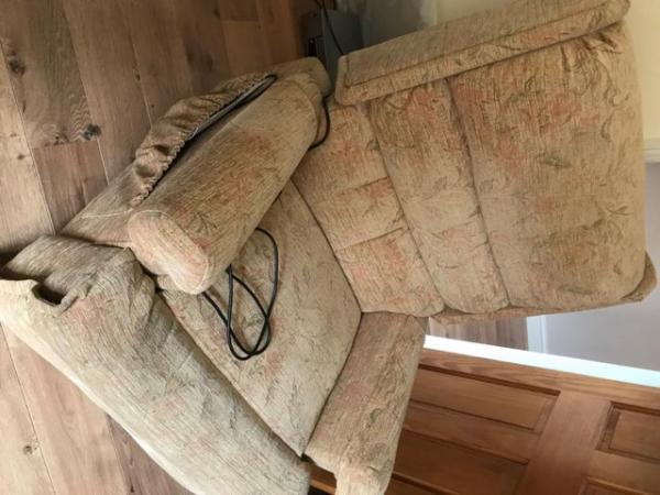 Image 2 of Electric Recliner Chair - beige fabric