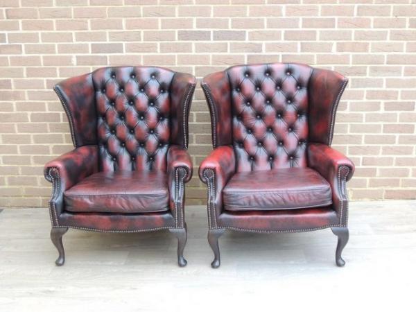 Image 2 of Chesterfield Vintage Queen Anne Armchairs (UK Delivery)