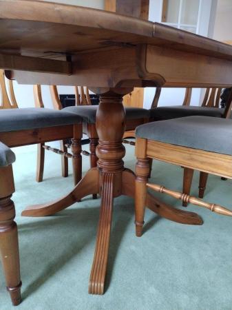 Image 2 of Ducal Antique Pine Table with six chairs