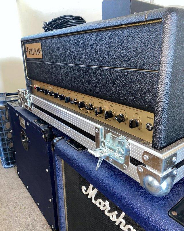 Preview of the first image of Friedman be50 amp head including flight case.
