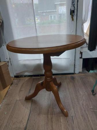 Image 3 of Small round  pine occasional/coffee table