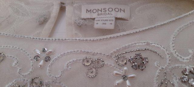 Image 3 of Monsoon Delaney bridal dress size 8 unworn