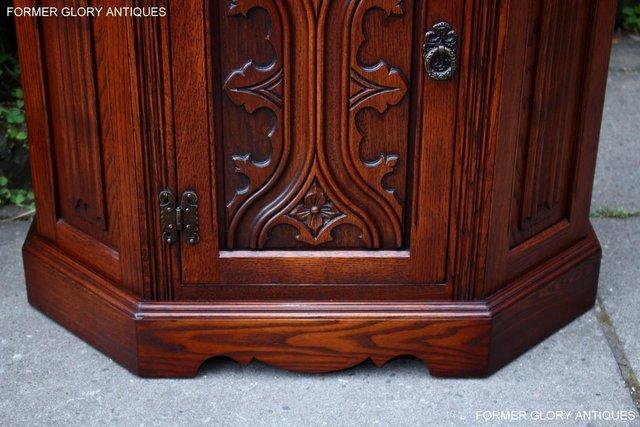 Image 55 of OLD CHARM TUDOR OAK CANTED HALL TABLE CABINET CUPBOARD STAND