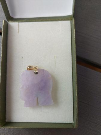 Image 3 of Beautiful lavender jade and gold elephant