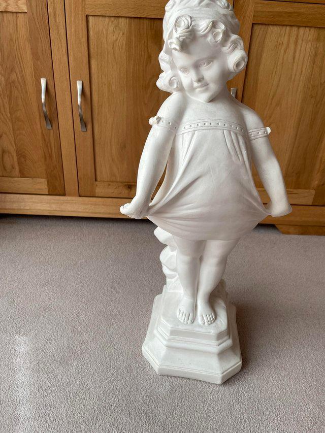 Preview of the first image of Fur Elise plaster garden ornament girl figure.