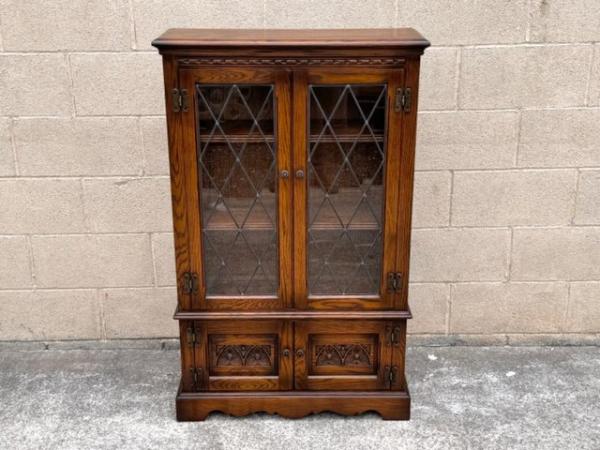 Image 1 of AN OLD CHARM LIGHT OAK BOOKCASE DVD CD DISPLAY CABINET UNIT