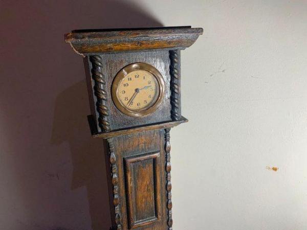 Image 8 of Grandfather Clock oak cased miniature