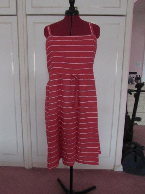 Preview of the first image of Damart coral pink summer dress Size 22 BNWOT.