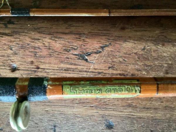 Image 1 of Hardy Gold medals split cane fishing rod and brass reel