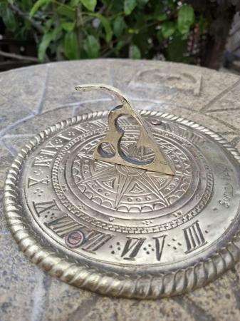 Image 2 of Beautiful stone and brass sundial comes in 3 parts