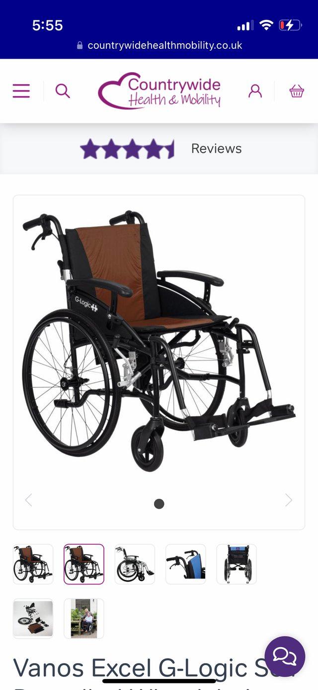 Preview of the first image of G-Logic Lightweight Folding Wheelchair - Brown..