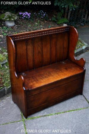 Image 7 of A TITCHMARSH AND GOODWIN OAK BENCH BOX SETTLE PEW ARMCHAIR