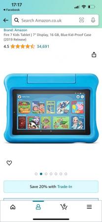 Image 1 of Amazon fire tablet kids with shock proof case