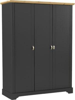 Image 1 of Toledo 3 door wardrobe in grey/oak
