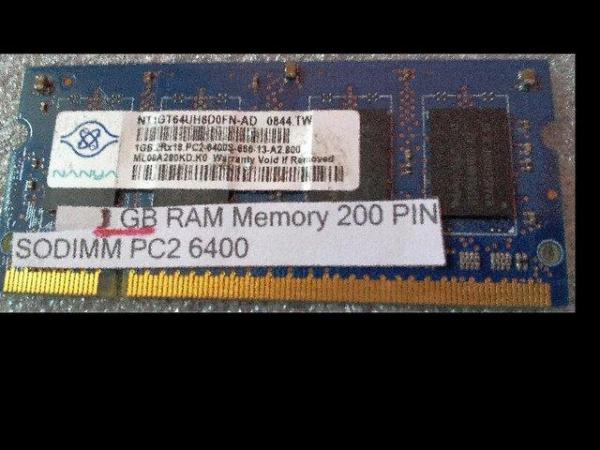 Image 1 of 1gb module of Laptop RAM (Random Access Memory) ......