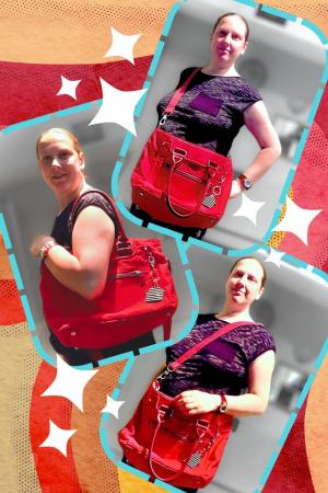 Image 3 of Stunning Red KIPLING Handbag | 15" Laptop Size | A4 Size