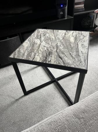 Image 2 of Marble top coffee table & side table set