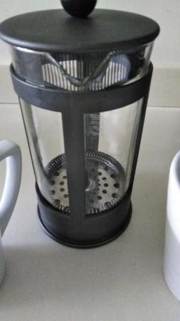Image 3 of French press coffee maker with coffee cups and sugar bowl