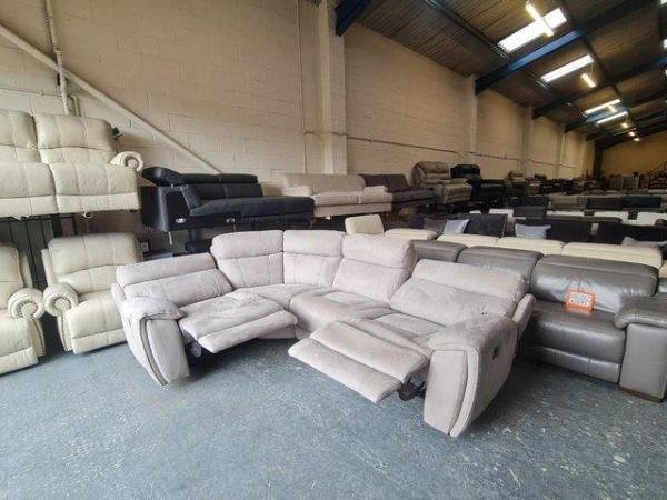 Image 7 of Radley grey velvet fabric manual recliner corner sofa