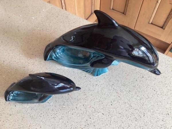 Image 2 of Poole pottery large and small dolphins
