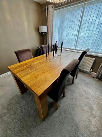 Image 1 of Solid mango wood table with 4 chairs
