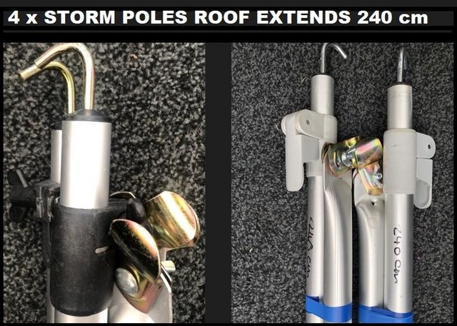 Preview of the first image of Caravan Awning Poles Alloy Storm Roof Poles x 4 LIKE NEW.
